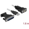 Adapter USB 2.0 Typ-A na złącze DB9 RS-232 + adapter DB25 Delock 61308