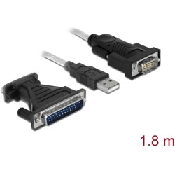 Adapter USB 2.0 Typ-A na złącze DB9 RS-232 + adapter DB25 Delock 61308
