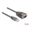 Adapter USB 2.0 Typ-A na męskie szeregowe RS-232 D-Sub 9pin z wkrętami 3x LED, 3m Delock 61548