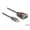 Adapter USB 2.0 Typ-A na męskie szeregowe RS-232 D-Sub 9pin z wkrętami 3x LED, 3m Delock 61548