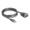 Adapter USB 2.0 Typ-A na męskie szeregowe RS-232 D-Sub 9pin z wkrętami 3x LED, 3m Delock 61548