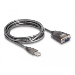 Adapter USB 2.0 Typ-A na męskie szeregowe RS-232 D-Sub 9pin z wkrętami 3x LED, 3m Delock 61548