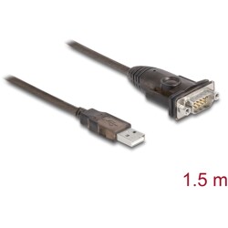 Adapter USB 2.0 Typ-A na męskie szeregowe RS-232 D-Sub 9pin z wkrętami 1,5m Delock 62645