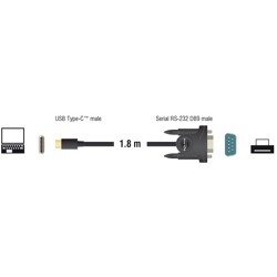 Adapter USB Typ-C na złącze DB9 RS-232 Delock 62964