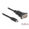 Adapter USB Typ-C na męskie szeregowe RS-232 D-Sub 9pin ze śrubami 0,25m Delock 64125