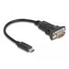 Adapter USB Typ-C na męskie szeregowe RS-232 D-Sub 9pin ze śrubami 0,25m Delock 64125