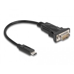 Adapter USB Typ-C na męskie szeregowe RS-232 D-Sub 9pin ze śrubami 0,25m Delock 64125