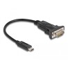 Adapter USB Typ-C na męskie szeregowe RS-232 D-Sub 9pin ze śrubami 0,25m Delock 64125