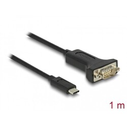 Adapter USB Typ-C na męskie szeregowe RS-232 D-Sub 9pin z wkrętami 1m Delock 64195