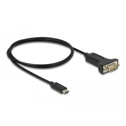 Adapter USB Typ-C na męskie szeregowe RS-232 D-Sub 9pin z wkrętami 1m Delock 64195