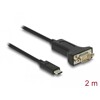 Adapter USB Typ-C na męskie szeregowe RS-232 D-Sub 9pin z wkrętami 2m Delock 64196