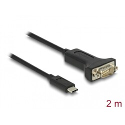 Adapter USB Typ-C na męskie szeregowe RS-232 D-Sub 9pin z wkrętami 2m Delock 64196
