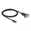 Adapter USB Typ-C na męskie szeregowe RS-232 D-Sub 9pin z wkrętami 2m Delock 64196