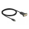 Adapter USB Typ-C na męskie szeregowe RS-232 D-Sub 9pin z wkrętami 2m Delock 64196
