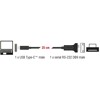 Adapter USB Typ-C na męskie szeregowe RS-232 D-Sub 9pin z wkrętami 25cm Delock 64307