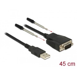 Przejściówka USB 2.0 Typ-A męska na RS-232 DB9 męska ze śrubami ochrona ESD Delock 62958