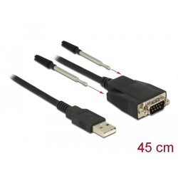 Przejściówka USB 2.0 Typ-A męska na RS-232 DB9 męska ze śrubami ochrona ESD Delock 62958