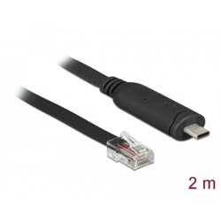 Przejściówka USB 2.0 Typ-C męska na RS-232 RJ45 męski 2,0m Delock 63912