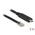 Przejściówka USB 2.0 Typ-C męska na RS-232 RJ45 męski 2,0m Delock 63912