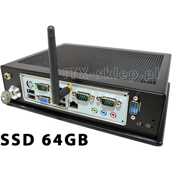 Komputer przemysłowy Atom D510 2GB 1xRS-485 3xRS-232 2xLAN SSD 64GB C02-J550-SD64-S-W