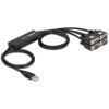 Przejściówka USB 2.0 Typ-A męska na 4 porty szeregowe RS-232 DB9 męskie Delock 61887