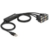Przejściówka USB 2.0 Typ-A męska na 4 porty szeregowe RS-232 DB9 męskie Delock 61887