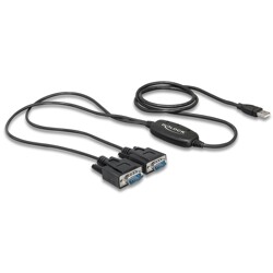 Adapter USB 2.0 Typ-A na 2 złącza szeregowe DB9 RS-232 Delock 61886
