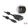 Przejściówka USB Typ-C na szeregowe DB9 z testerem RS-232 9 diód Delock 90414