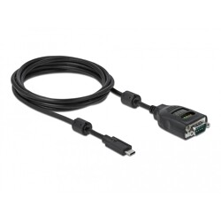 Przejściówka USB Typ-C na szeregowe DB9 z testerem RS-232 9 diód Delock 90414