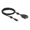 Przejściówka USB Typ-C na szeregowe DB9 z testerem RS-232 9 diód Delock 90414
