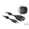 Przejściówka USB Typ-A na szeregowe DB9 z testerem RS-232 9 diód Delock 90497