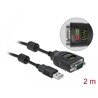 Przejściówka USB Typ-A na szeregowe DB9 z testerem RS-232 9 diód Delock 90497