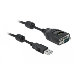 Przejściówka USB Typ-A na szeregowe DB9 z testerem RS-232 9 diód Delock 90497