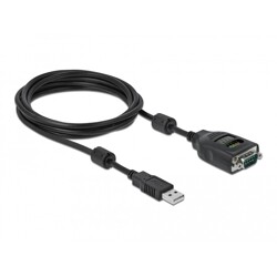 Przejściówka USB Typ-A na szeregowe DB9 z testerem RS-232 9 diód Delock 90497