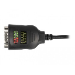 Przejściówka USB Typ-A na szeregowe DB9 z testerem RS-232 9 diód Delock 90497