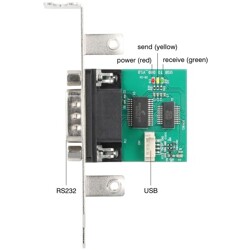 Śledź niskoprofilowy USB na RS-232 FTDI FT231XS 9-pin męski z przewodem 30cm Delock 90892