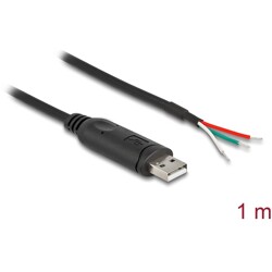 Kabel adaptera USB 2.0 Typ-A na szeregowy RS-485 openwire do lutowania 1m Delock 63508