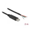 Kabel adaptera USB 2.0 Typ-A na szeregowy RS-485 openwire do lutowania 2m Delock 63509