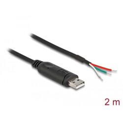 Kabel adaptera USB 2.0 Typ-A na szeregowy RS-485 openwire do lutowania 2m Delock 63509