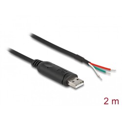 Kabel adaptera USB 2.0 Typ-A na szeregowy RS-485 openwire do lutowania 2m Delock 63509