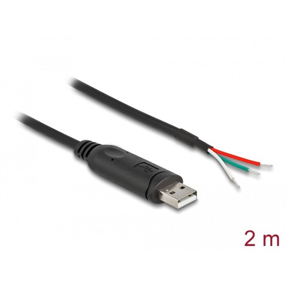 Kabel adaptera USB 2.0 Typ-A na szeregowy RS-485 openwire do lutowania 2m Delock 63509