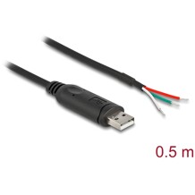 Kabel adaptera USB 2.0 Typ-A na szeregowy RS-485 openwire do lutowania 0,5m Delock 64242