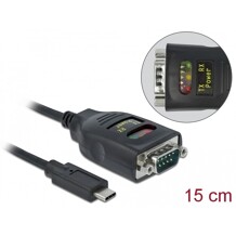 Adapter USB Typ-C na RS-232 DB9 z ochroną ESD 15kV Delock 64038