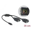 Adapter USB Typ-C na 2x szeregowy RS-232 DB9 z ochroną ESD 15kV Delock 90494