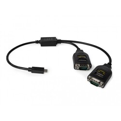 Adapter USB Typ-C na 2x szeregowy RS-232 DB9 z ochroną ESD 15kV Delock 90494