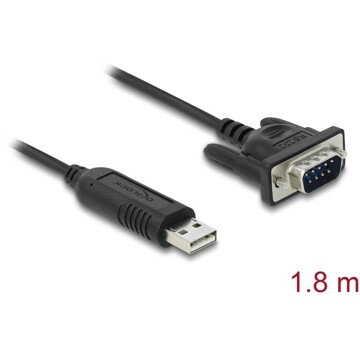Adapter USB 2.0 na RS-232 z kompaktową obudową złącza Delock 66282