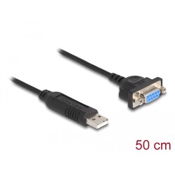 Adapter USB 2.0 na RS-232 z kompaktową obudową złącza 50cm FTDI Delock 66453