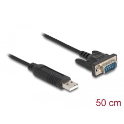 Adapter USB 2.0 na RS-232 z kompaktową obudową złącza 50cm FTDI Delock 66461