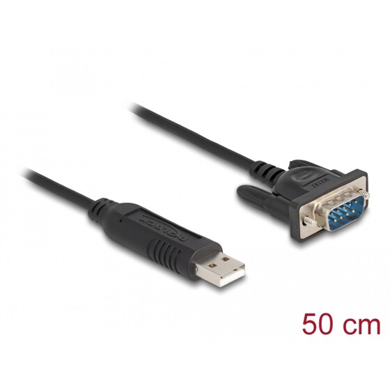 Adapter USB 2.0 na RS-232 z kompaktową obudową złącza 50cm FTDI Delock 66461