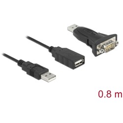 Adapter USB 2.0 Typ-A na męskie szeregowe RS-232 D-Sub 9pin z wkrętami Delock 61506